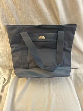 Samsonite Navy Blue and Grey Canvas Utility Tote Bag